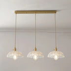 Lampadario moderno a sospensione dorato a 3 luci in vetro per cucina