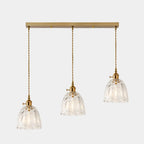 Lampadario moderno a sospensione dorato a 3 luci in vetro per cucina
