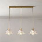Lampadario moderno a sospensione dorato a 3 luci in vetro per cucina