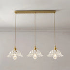 Lampadario moderno a sospensione dorato a 3 luci in vetro per cucina