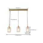 Lampadario moderno a sospensione dorato a 3 luci in vetro per cucina