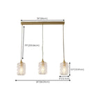 Lampadario moderno a sospensione dorato a 3 luci in vetro per cucina