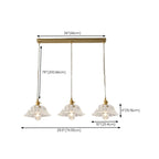 Lampadario moderno a sospensione dorato a 3 luci in vetro per cucina