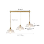 Lampadario moderno a sospensione dorato a 3 luci in vetro per cucina