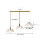 Lampadario moderno a sospensione dorato a 3 luci in vetro per cucina