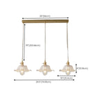 Lampadario moderno a sospensione dorato a 3 luci in vetro per cucina