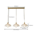 Lampadario moderno a sospensione dorato a 3 luci in vetro per cucina