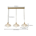 Lampadario moderno a sospensione dorato a 3 luci in vetro per cucina