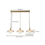 Lampadario moderno a sospensione dorato a 3 luci in vetro per cucina