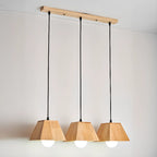 Lampada a sospensione a 3 luci, moderna, in legno, per isola cucina
