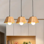 Lampada a sospensione a 3 luci, moderna, in legno, per isola cucina