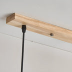 Lampada a sospensione a 3 luci, moderna, in legno, per isola cucina