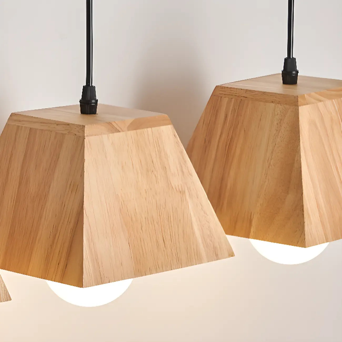 Lampada a sospensione a 3 luci, moderna, in legno, per isola cucina