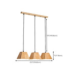 Lampada a sospensione a 3 luci, moderna, in legno, per isola cucina
