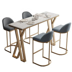 Tables de bar glamour en métal doré avec plateau en faux marbre