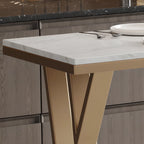 Tables de bar glamour en métal doré avec plateau en faux marbre