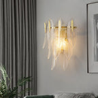 Applique murale moderne à 2 niveaux avec feuilles de verre et LED