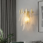 Applique murale moderne à 2 niveaux avec feuilles de verre et LED