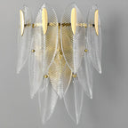 Applique murale moderne à 2 niveaux avec feuilles de verre et LED