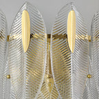 Applique murale moderne à 2 niveaux avec feuilles de verre et LED
