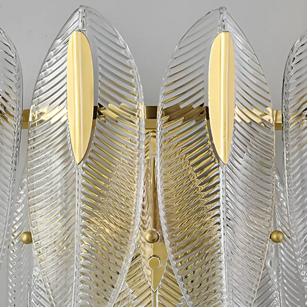 Applique murale moderne à 2 niveaux avec feuilles de verre et LED