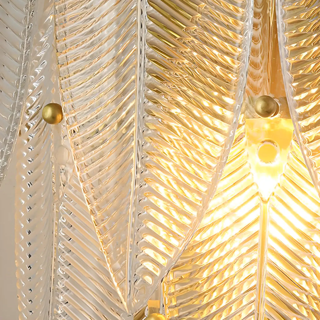 Applique murale moderne à 2 niveaux avec feuilles de verre et LED