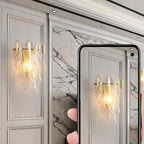 Applique murale moderne à 2 niveaux avec feuilles de verre et LED