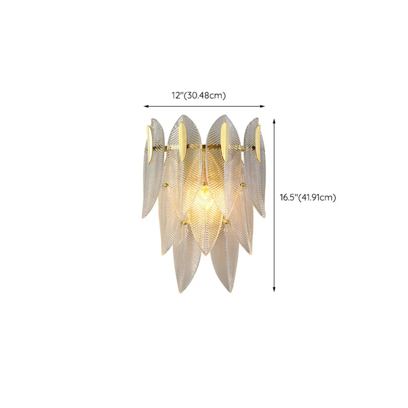 Applique murale moderne à 2 niveaux avec feuilles de verre et LED