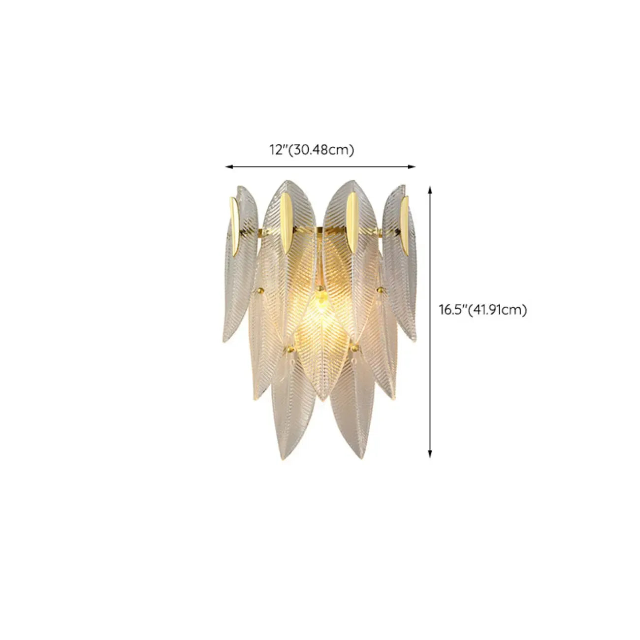 Applique murale moderne à 2 niveaux avec feuilles de verre et LED