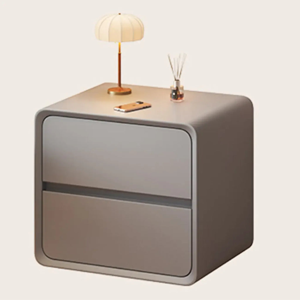 Table de chevet moderne couleur crème avec tiroirs de rangement