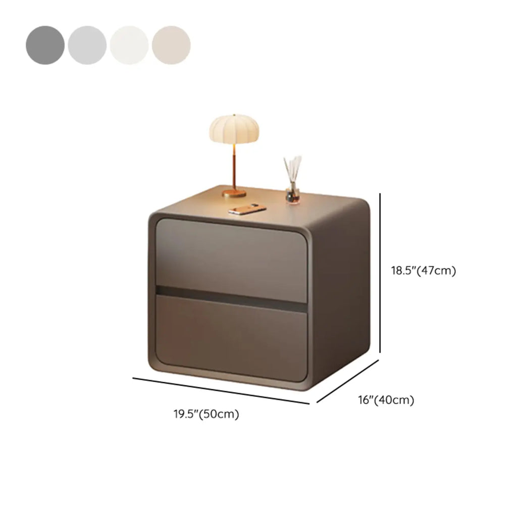 Table de chevet moderne couleur crème avec tiroirs de rangement