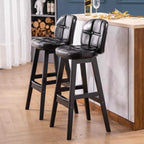 Tabouret de bar élégant à dossier bas en similicuir