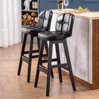 Tabouret de bar élégant à dossier bas en similicuir
