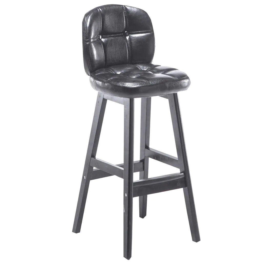 Tabouret de bar élégant à dossier bas en similicuir
