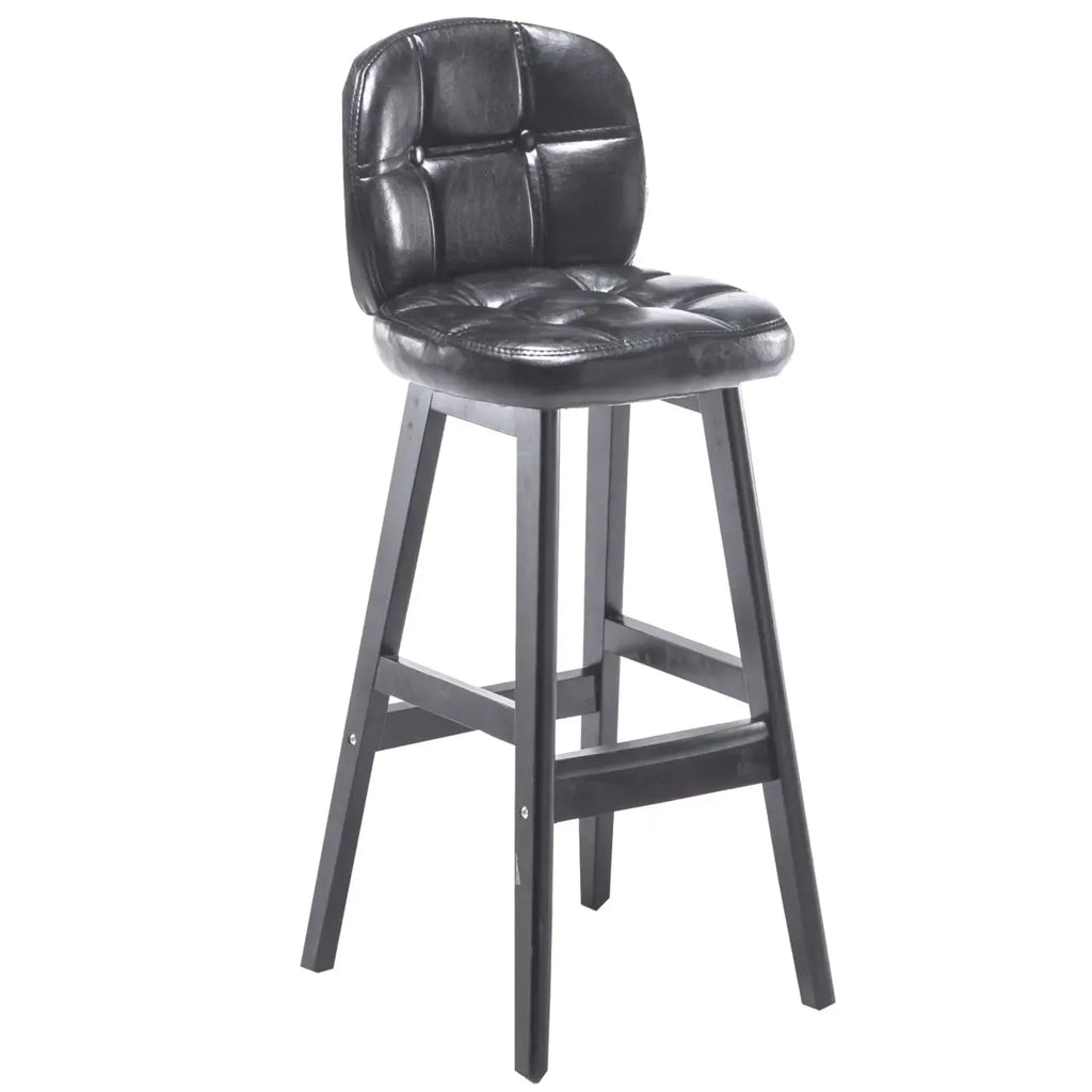 Tabouret de bar élégant à dossier bas en similicuir