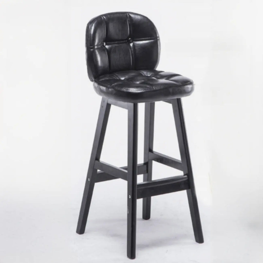 Tabouret de bar élégant à dossier bas en similicuir