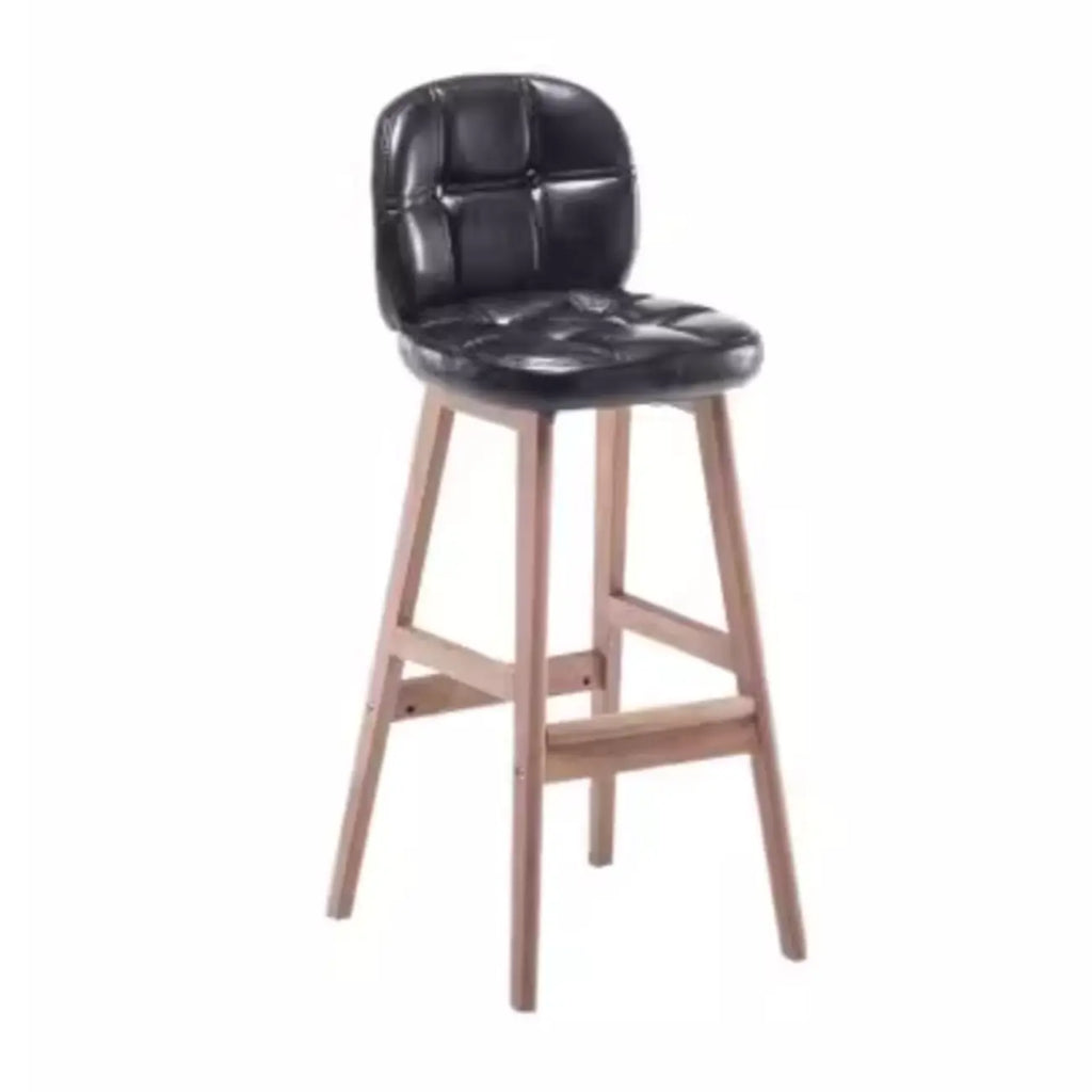 Tabouret de bar élégant à dossier bas en similicuir