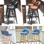 Tabouret de bar élégant à dossier bas en similicuir