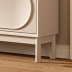 Meuble à chaussures en bois crème avec façade rabattable et 3 tiroirs
