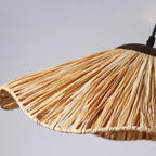 Suspension en rotin brun oriental pour îlot de cuisine