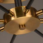 Grand plafonnier semi-encastré Sputnik en verre globe gris fumé