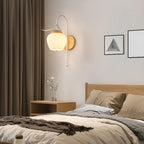 Applique murale élégante à motif floral avec plaque arrière en bois pour chevet