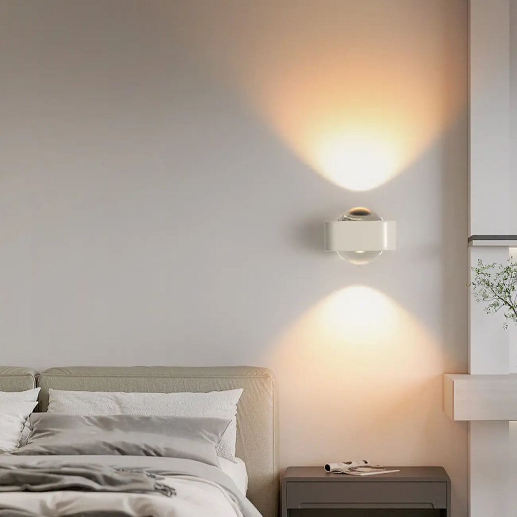 Applique murale LED à intensité variable vers le haut et vers le bas pour éclairage de chambre