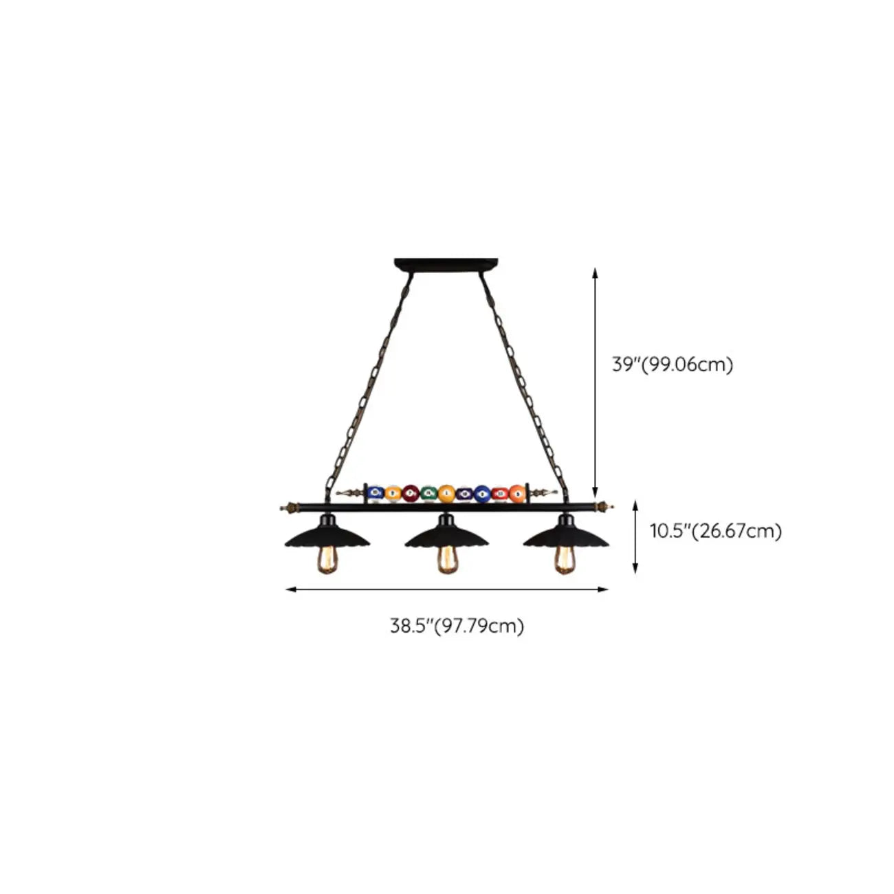 Suspension lumineuse réglable de style industriel pour îlot de cuisine, décoration de billard