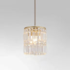Suspension cylindrique en cristal moderne pour îlot de cuisine
