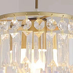 Suspension cylindrique en cristal moderne pour îlot de cuisine