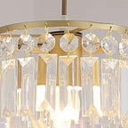 Suspension cylindrique en cristal moderne pour îlot de cuisine