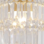 Suspension cylindrique en cristal moderne pour îlot de cuisine