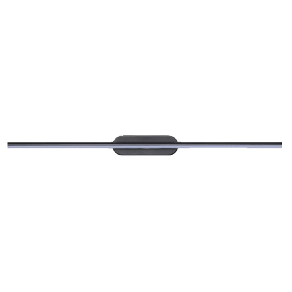 Luminaire de salle de bain LED minimaliste noir, fin et droit en métal, avec éclairage LED.