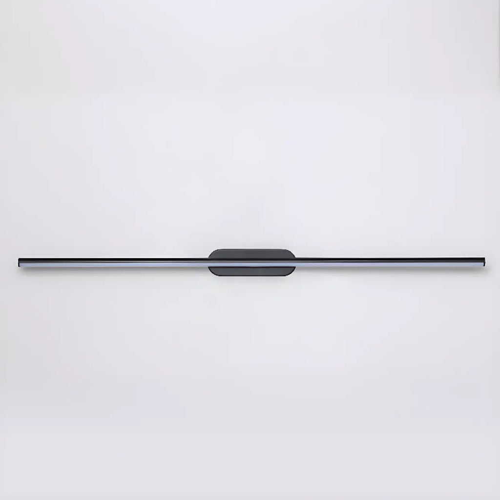 Luminaire de salle de bain LED minimaliste noir, fin et droit en métal, avec éclairage LED.